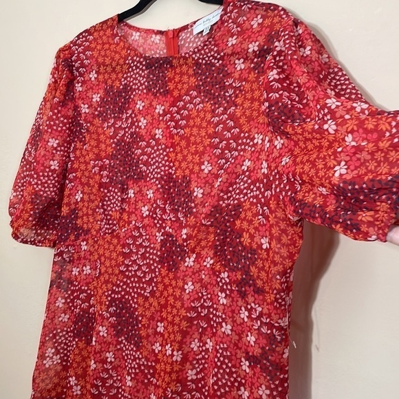 Asos Curve 14 Never Fully Dressed red floral print dress - Picture 9 of 12